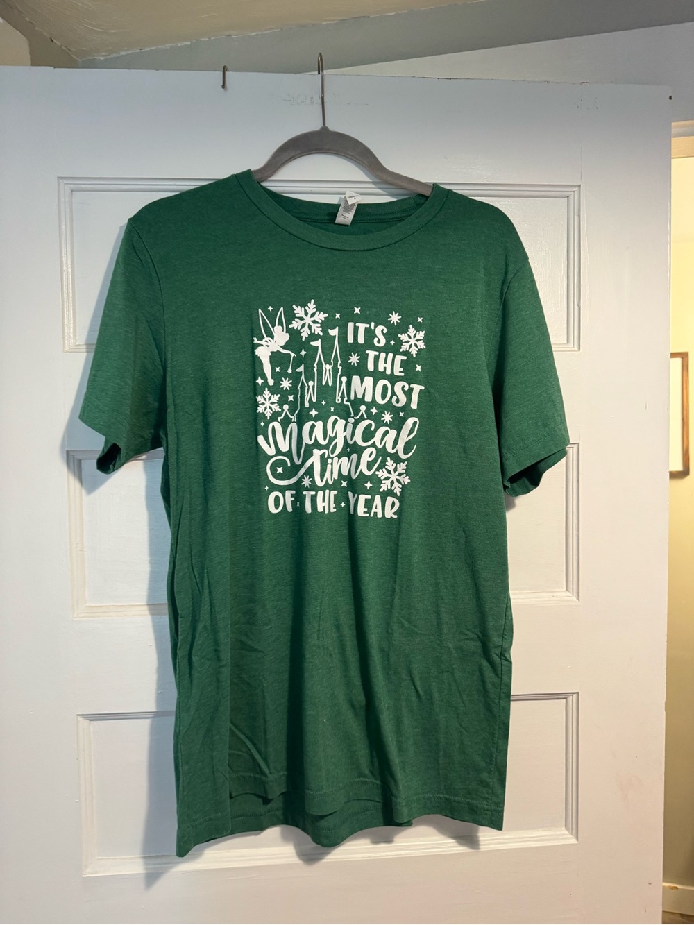 Bella Canvas Green Crewneck T‑Shirt Disney Christmas Graphic